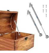 2 Pack Soft Close Toy Box Hinges for Heavy Curved, Round, Arched and Flat Lids - HBL' 150N Gas St...