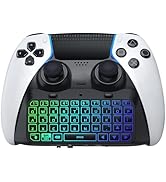 TiMOVO RGB Backlight Keyboard for PS5 Edge Controller, Wireless Bluetooth Keypad Chatpad for PS5 ...