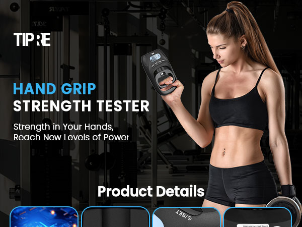 Grip Strength Tester, Hand grip Dynamometer, Digital Grip Strength Tester,Adjustable Hand Grip
