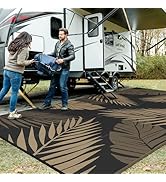 GENIMO Outdoor Rug 10' x 20' Waterproof for Patios Clearance, Reversible Outdoor Plastic Straw Ca...