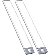 LED Motion Sensor Cabinet Light 2500mAh 2 Packs Rechargeable Under Counter Closet Lighting, Wirel...