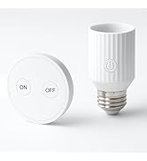 LoraTap Wireless Remote Control E26 Light Socket with Remote, 915MHz 656ft Range On Off Remote Co...