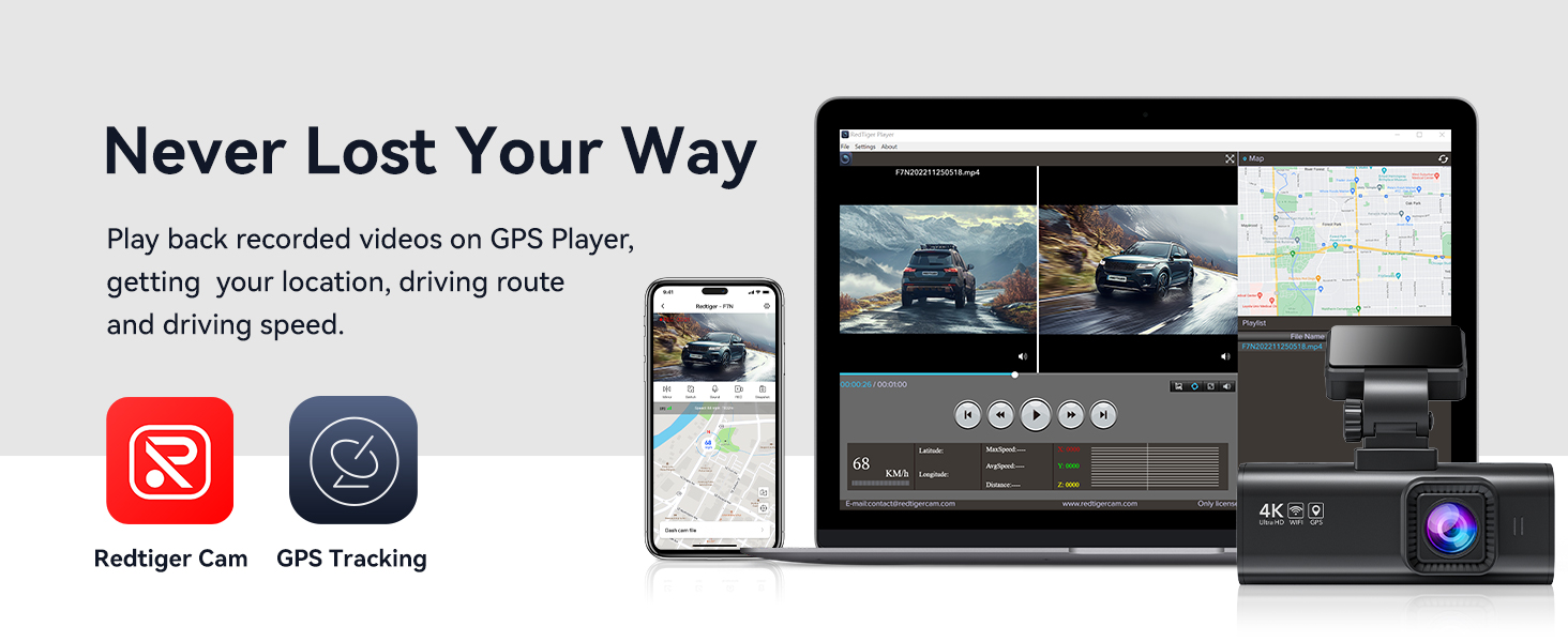car camera - dash cam front and rear
