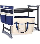 KELHOMECL Garden Kneeler and Seat, Extra Wide Thick EVA Pad, Heavy Duty Foldable Garden Bench Hol...