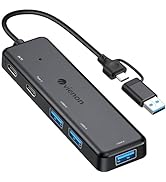 VIENON USB 3.0 Hub (5 in 1), USB C Hub, USB C to USB 3.0 Hub Adapter with USB C Power/Data Ports,...