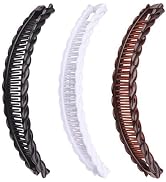 3 Pcs Mixed Colors Banana Hair Clips Set,Claws Hair Grips Hair Accessories,Vintage-Style Hair Gri...