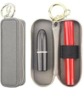 Bocasal Leather Lipstick Case Holder Chapstick Keychain Pouch, Zipper Lip Balm Lip Gloss Bag for ...
