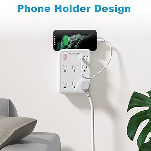 USB C Multi Plug Outlet Electrical Outlet Extender with USB, ROOTOMA USB
