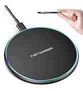 Wireless Charger Compatible with iPhone 15 14 13 12 11 Pro Max/Mini/Plus/XR/X/8, 15W Max Fast Wir...