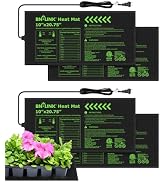 BN-LINK Durable Seedling Heat Mat for Seed Starting 10" x 20.75", 4 Pack Waterproof Warming Mat f...