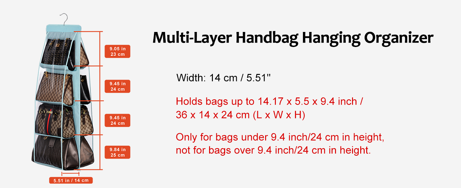 Transparent Hanging Handbag Purse Organizer