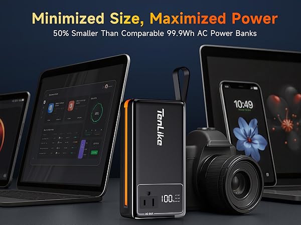 Portable Power Station 99.9Wh Power Bank for Camping Essentials Small Electric Generator