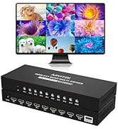 HDMI Seamless Multi-Viewer 9x1, 4K@30Hz Quad HDMI Multiviewer Switcher 9 in 1 Out w/IR Remote for...