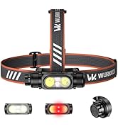 Wurkkos HD17 Headlamp with Red Light,2500Lumen Led Bright Rechargeable Head Lamp 3 Light Source,w...