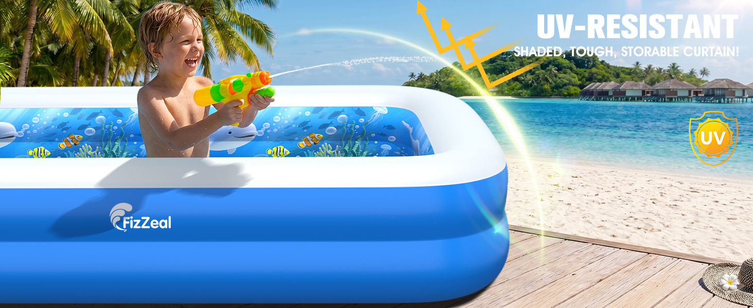 inflatable pool with sprinkler