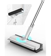 HelpX Floor Scrub Brush with Long Handle, 3 in 1 Scrape and Heavy-Duty Stiff Bristle Floor Scrubb...