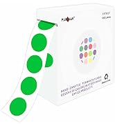 PARLAIM 1000pcs Green Round Color Codding Labels on a Roll Permanent Circle 1/2 Inch Diameter Dot...