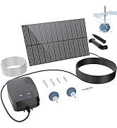 Biling 2W Solar Pond Aerator with Battery Backup, Air Hose, Air Stones, 3 Working Modes for Outdo...
