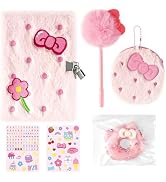 CY2SIDE Pink Cat with Bow Diary for Girls with Lock and Keys, Kids Secret Diary Journal Notebook ...