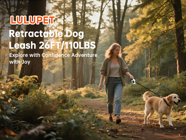 16Ft Retractable Dog Leash with LED Light, Heavy Duty Dog Leash