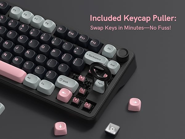 This keycap set includes a convenient keycap puller tool