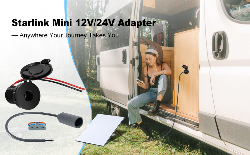 Starlink Mini RV DC Cable Panel Mount