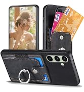 Fofvccv for Samsung Galaxy S25 FE Wallet Case with Card Slots, Rotate Ring Holder Slim PU Leather...