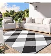 GENIMO 5'x8' Boho Outdoor Rugs for Patios, Waterproof Plastic Straw Rug, Reversible Rv Area Mat C...