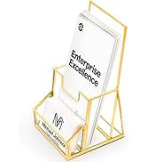 Suwimut Gold Glass Brochure Holder for 4 Inch Wide Trifold Handouts, Countertop Clear Literature ...
