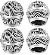Facmogu 4PCS Microphone Head Replace, Grille Mic Replacement Ball Head, Microphone Grille Ball wi...