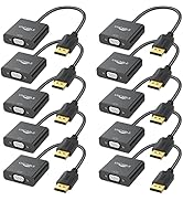 DisplayPort to VGA Adapters, 10-Pack DP to VGA Adapter, Display Port to VGA Cable Male to Female ...