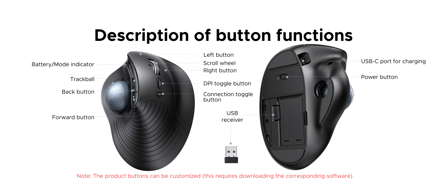 trackball wireless mouse