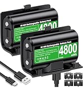 Svetaecho Rechargeable Xbox One Controller Battery Pack with 4 Back Covers: USB C Charging Cable ...