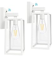 SHINE HAI Dusk to Dawn Outdoor Wall Lantern, Exterior Wall Sconce Sensor Light Fixture with E26 B...