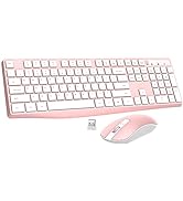 Wireless Mouse &amp; Keyboard Combo, 2.4 GHz Full-Sized Keyboard and Mouse with USB Receiver, 3 Level...