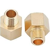 U.S. Solid 2pcs Brass Pipe Fitting, Adapter, 1/4" Male Pipe x 3/8" Female Pipe