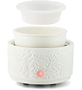 ElusiaKa Wax Melt Warmer with Silicone Liner, Electric 3-in-1 Wax Melter, Ceramic Candle Warmer f...