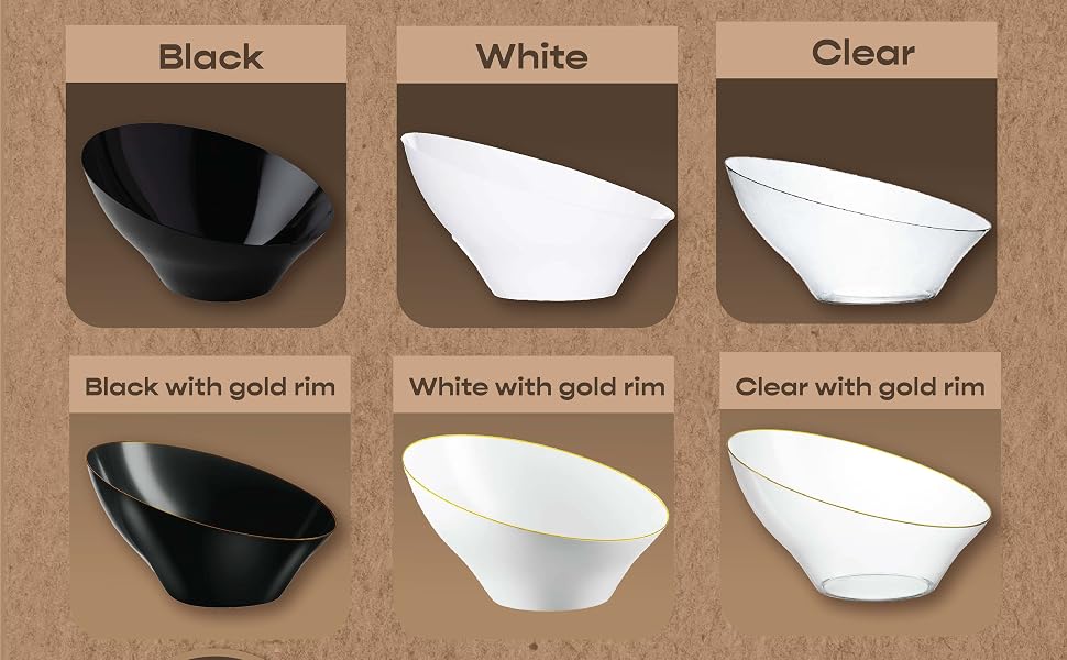 Angled Serving SAlad Bowls
