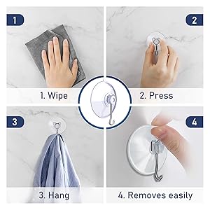 Pack Suction Cup Hooks, Home Kitchen Bathroom Wall Towel Robe Hangers