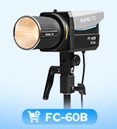 NANLITE FC-60B 70W Compact Bi-Color Light, Adjustable 2700K-6500K Studio LED with High CRI, Quiet...