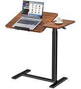 Sweetcrispy Small Standing Desk Rolling Table Adjustable Height, Laptop Mobile Stand with Wheels,...