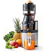 MOKKOM Commercial Cold Press Juicer, 5.9" Large Feed Chute Juice Extractor Machine, High Juice Yi...