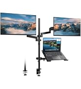 IMtKotW Dual Monitor and Laptop Mount Stand with Extra Long Pole, Holds 2 Monitors up to 32 Inch ...