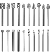20PCS HSS Rotary Burr Set, Carving Bits and Engraving Router Bit Set for Rotary Tool Accessories ...