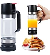 Ecopandy Honey Dispenser No Drip with Base 2025 Upgrade, 12OZ Glass Honey Jar pot with Handle, Sy...
