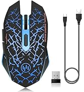VEGCOO C12 Wireless Gaming Mouse,Rechargeable Mice Silent Click Cordless Mouse with 6 Buttons PC ...