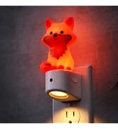 L LOHAS LED Night Light for Kids,Kids Night Light,Dusk to Dawn Sensor | 3D Cute Brown Fox Night L...