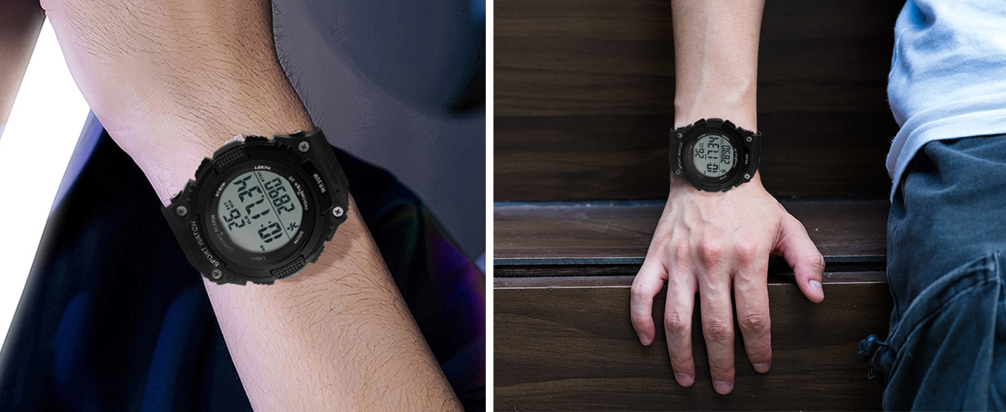 Unisex Pedometer Watches Military Multifunctional