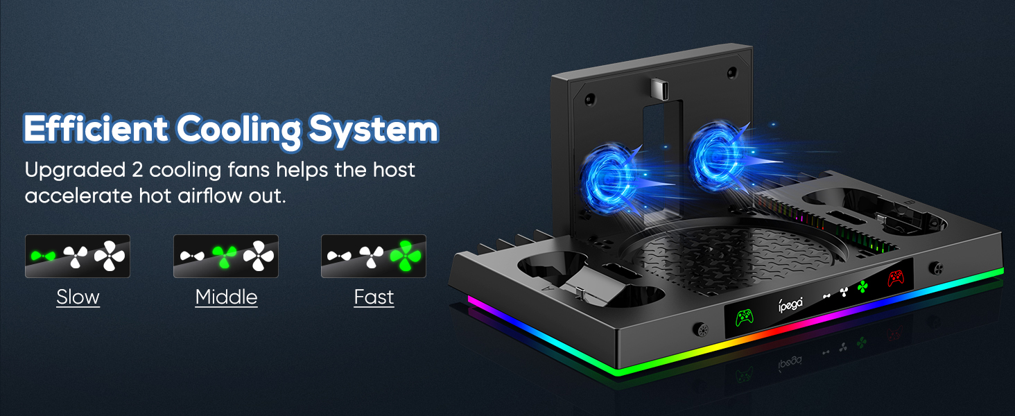 xbox series x rgb cooling fan charging station