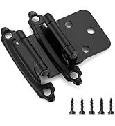 Ravinte 60 Pack (30 Pairs) 1/2" Overlay (Variable) Cabinet Hinges, Self-Closing Semi-Concealed Fa...